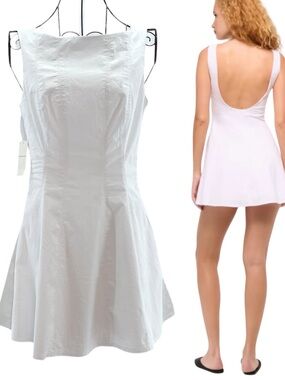 NEW Abercrombie & Fitch White Graduation Mini Dress Summer Travel Size XS Petite